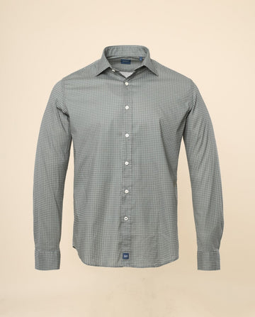 Camisa Casual 100% Algodão em Verde Seco
